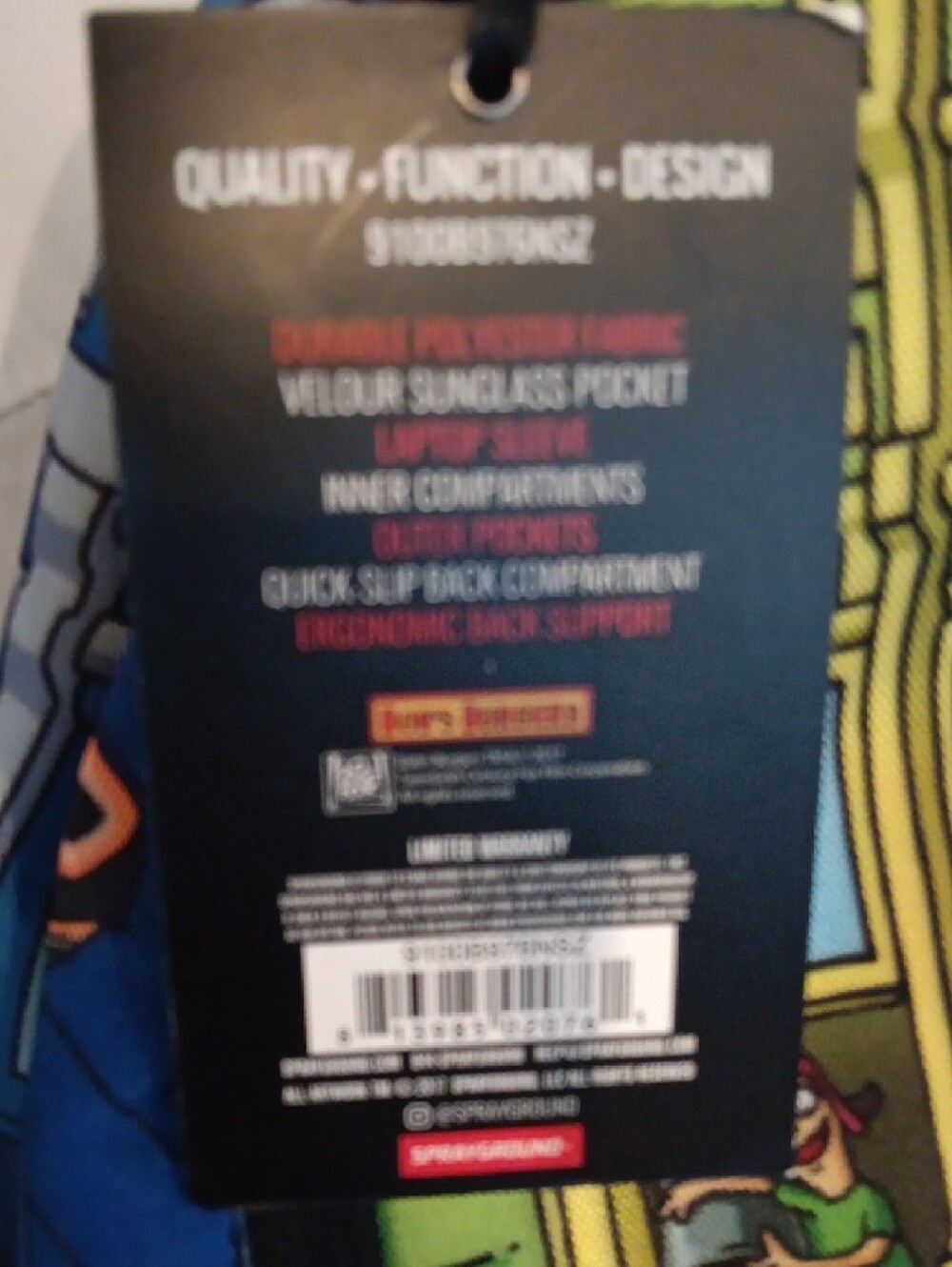 Sprayground Bob's Burgers Multi-Color Graphic Backpack, NWT - Picture 2 of 3